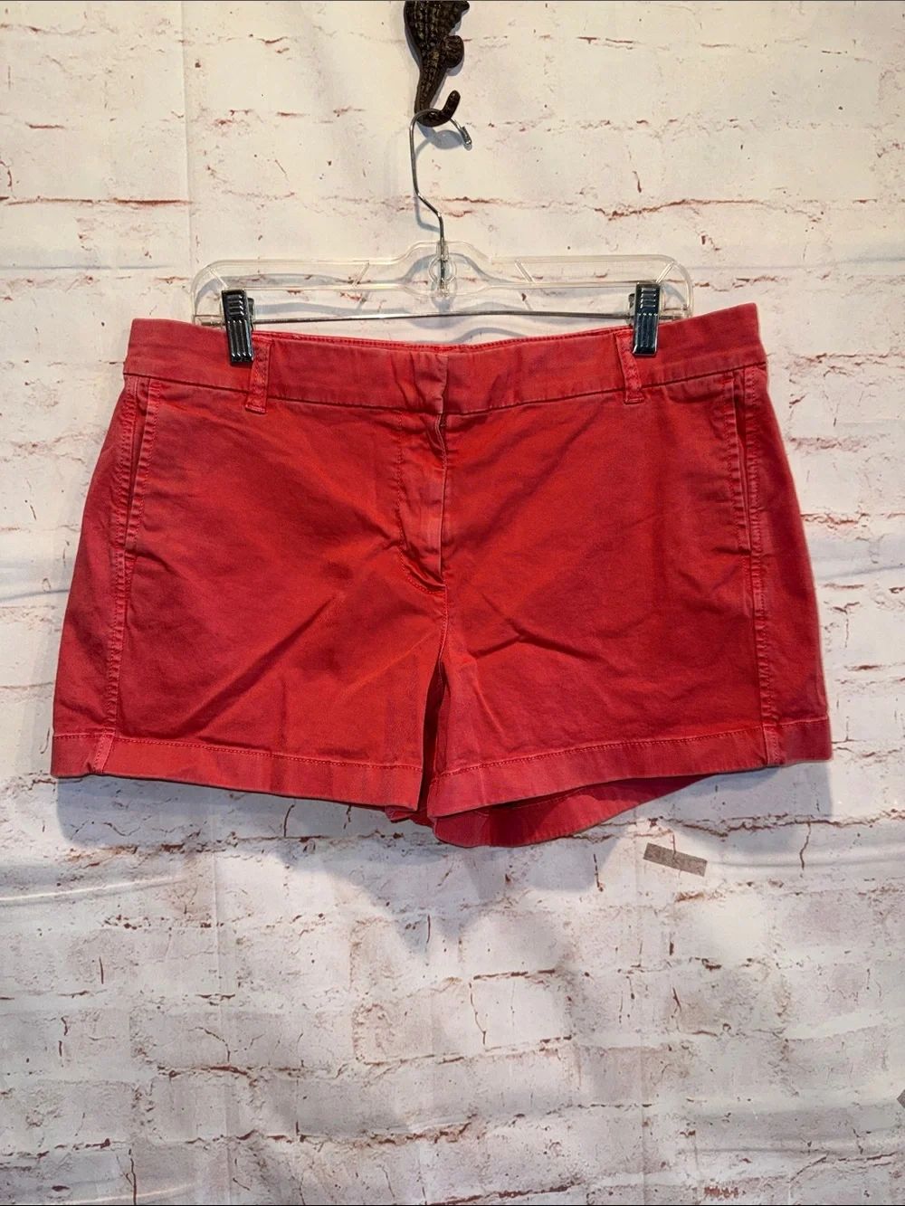 J. Crew Women’s Red Cotton Chino Shorts 12 NWT pockets